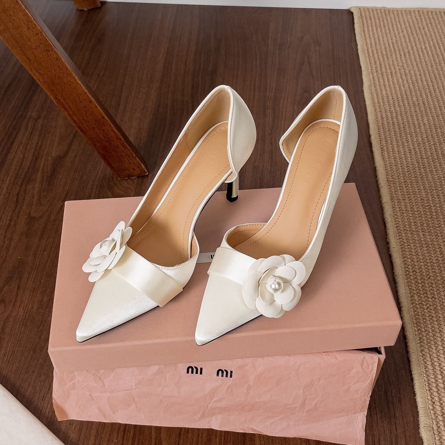 Women Formal Wear Sale - Satin Pointed Stiletto Pumps Women Floral