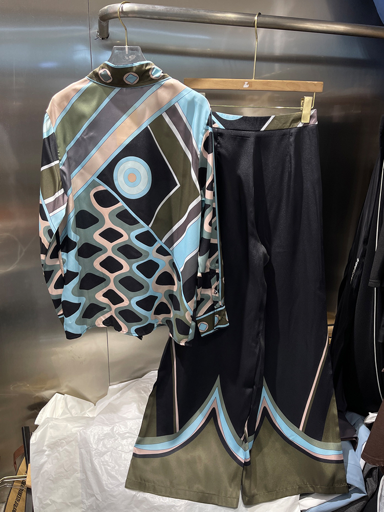 Retro geometric positioning pr - Silk Blouse Button recension och pris