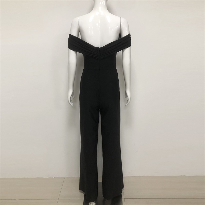 Black Crystals Women Jumpsuit  - Women'S Formal Jumpsuit Evening Wear recension och pris