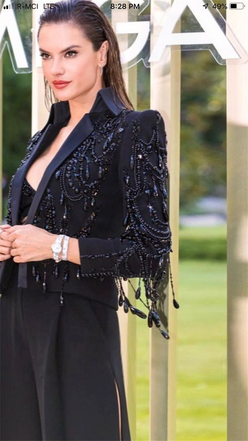 Black Crystals Women Suits Set - Women Formal Wear Coat recension och pris