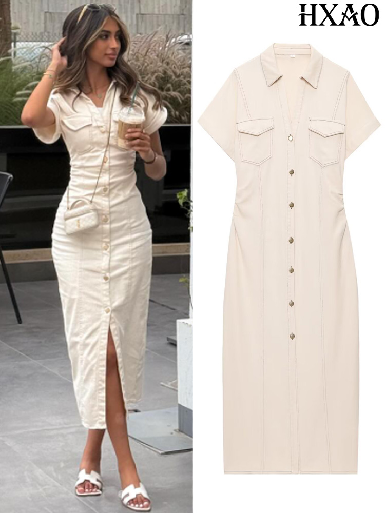 HXAO Denim Women's Dress Butto - Women Formal Office Wear Tops recension och pris