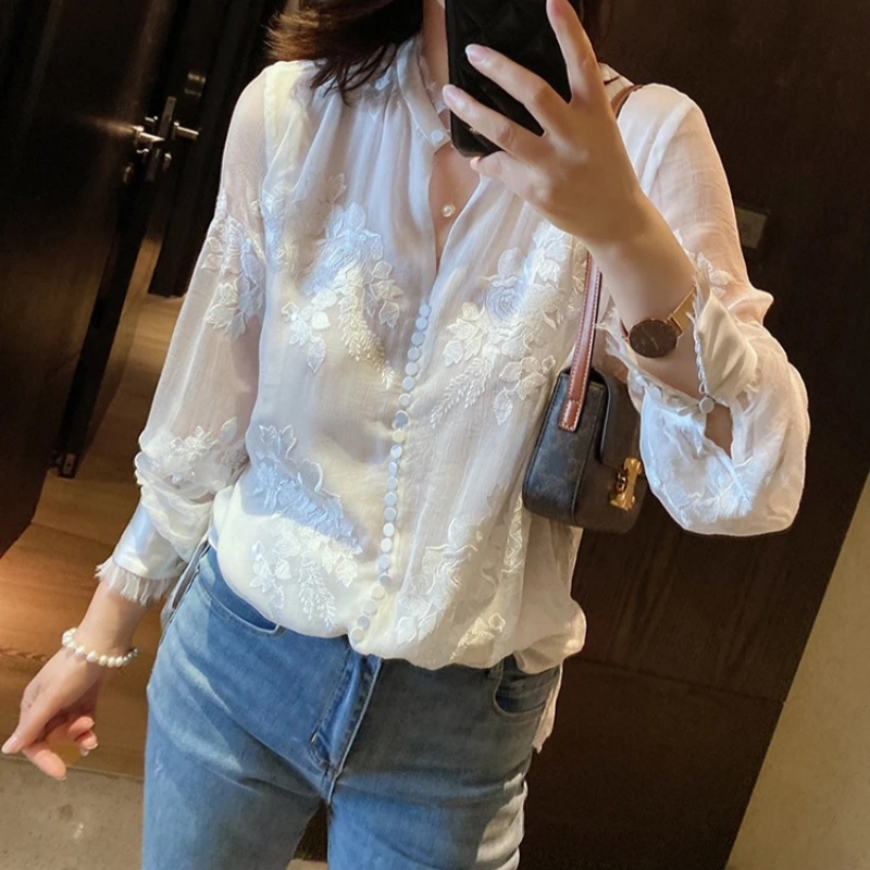 Clearance Natural Linen Silk B - Silk Blouse Button recension och pris