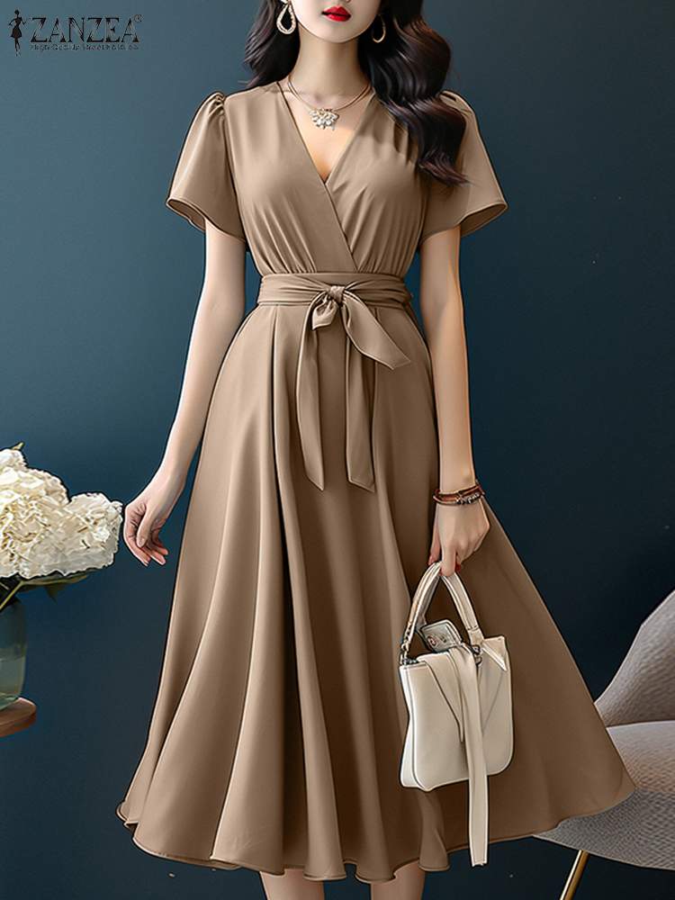 ZANZEA 2024 Elegant Short Slee - Women Formal Wear Zara recension och pris