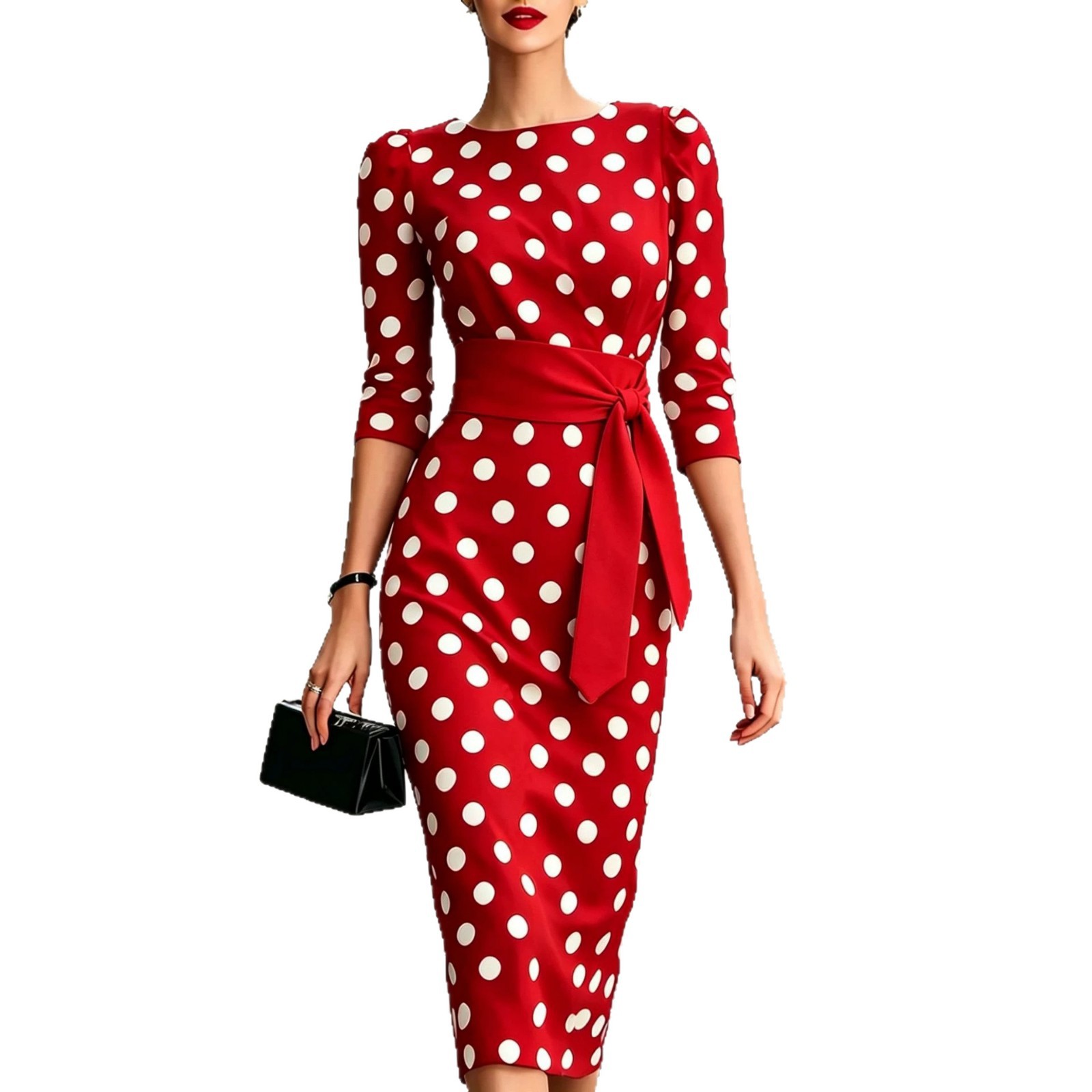 Women Elegant Black White Polk - Women Formal Office Wear Tops recension och pris