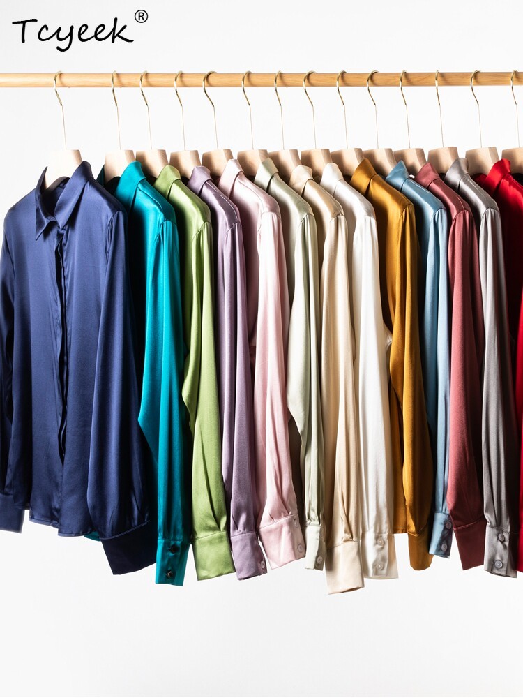 Tcyeek 93% Mulberry Silk Women - Silk Blouse Button recension och pris