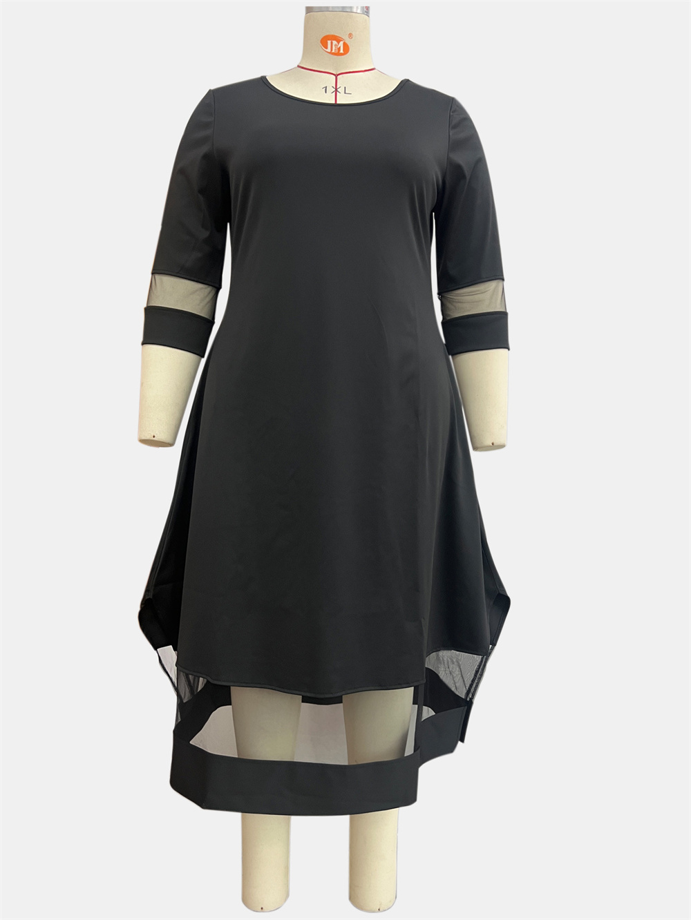GIBSIE Plus Size Black Contras - Women Formal Office Wear Tops recension och pris