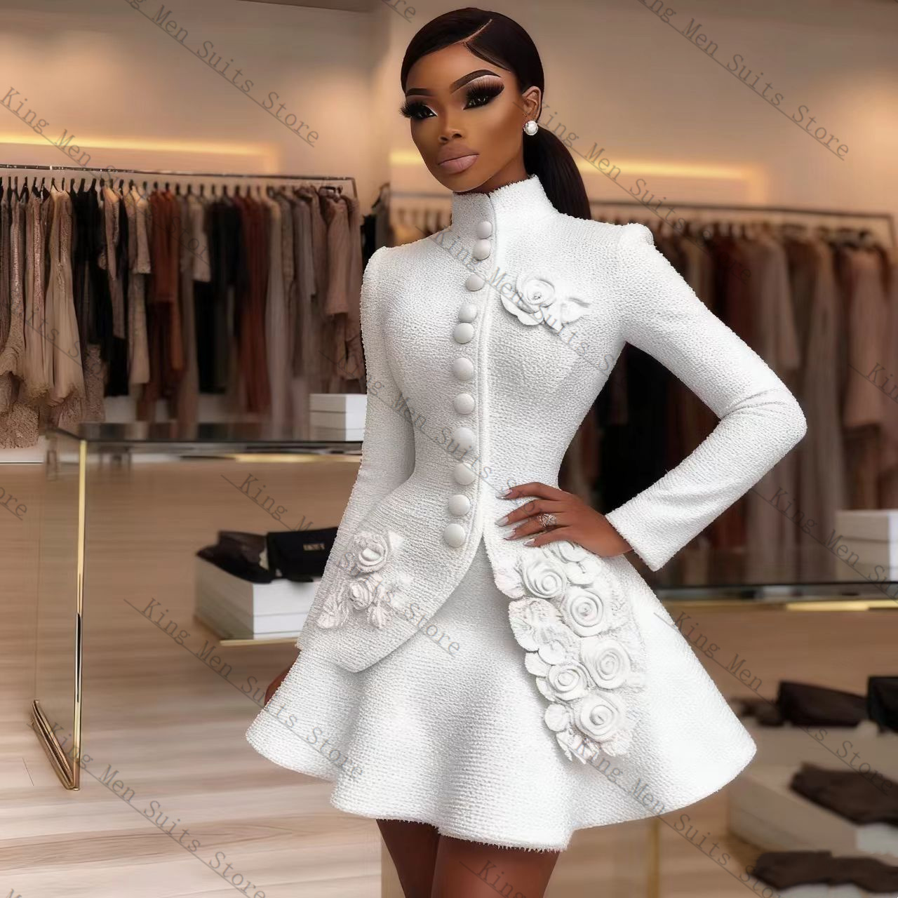 Luxury White Women Suit Set 2  - Women Formal Wear Coat recension och pris