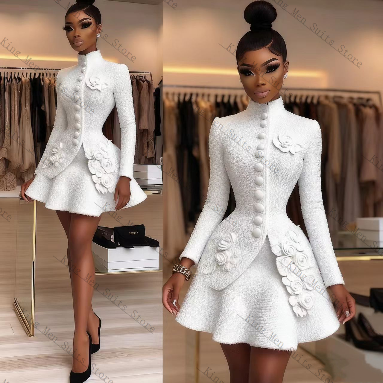 Luxury White Women Suit Set 2  - Women Formal Wear Coat recension och pris