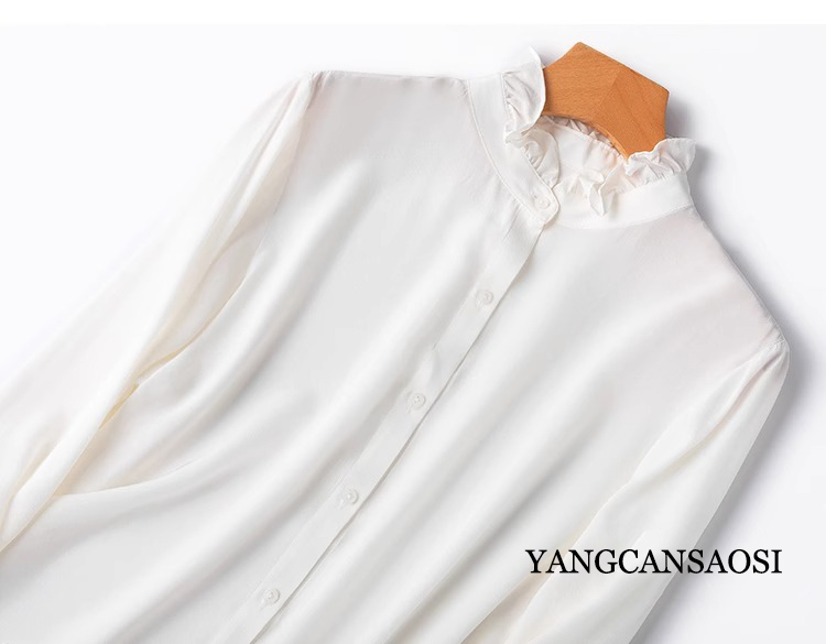 2025 Women's Fashion New 100%N - Silk Blouse Button recension och pris