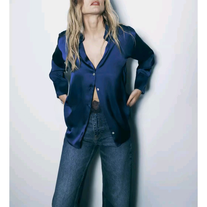 Classic Silk Satin Feel irt Ne - Silk Blouse Button recension och pris