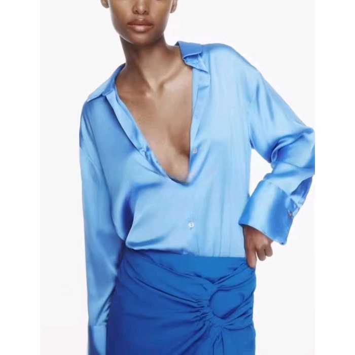 Classic Silk Satin Feel irt Ne - Silk Blouse Button recension och pris
