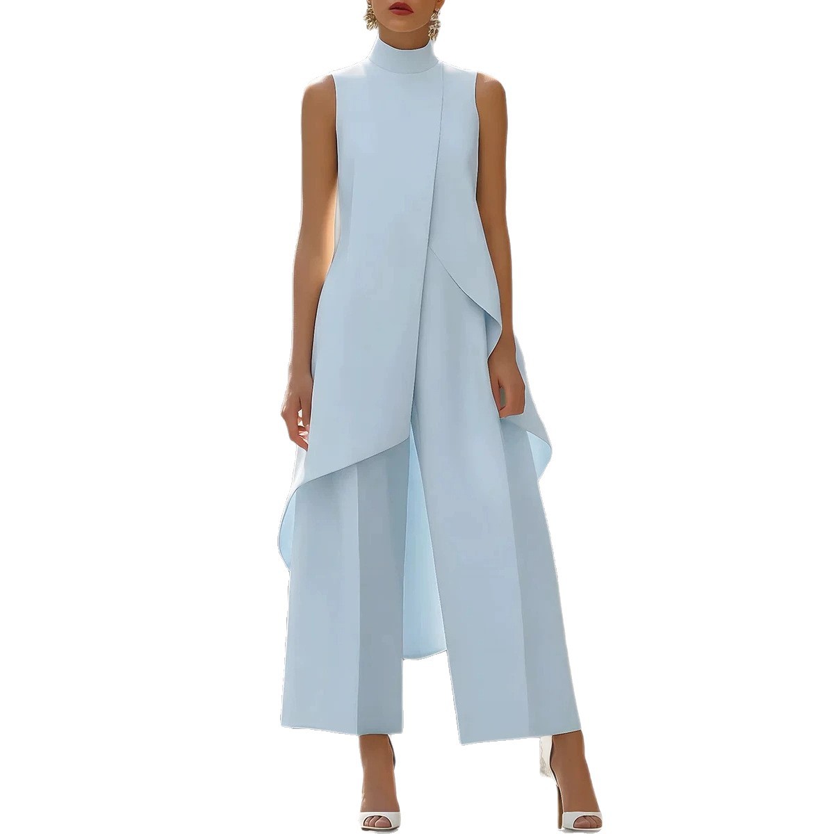Sleeveless High Neck Asymmetri - Women'S Formal Jumpsuit Evening Wear recension och pris