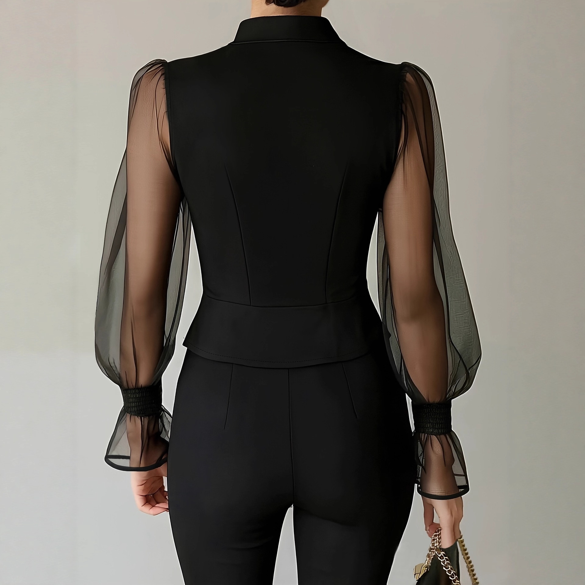 Elegant Puff Sleeve Blouse for - Women Formal Blouses For Evening Wear recension och pris