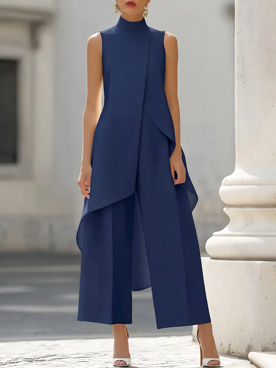 Sleeveless High Neck Asymmetri - Women'S Formal Jumpsuit Evening Wear recension och pris