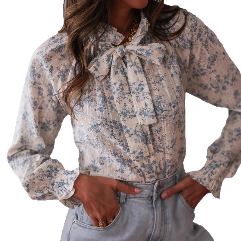 Womens Wear Bow Fashion Printe - Women Formal Office Wear Tops recension och pris