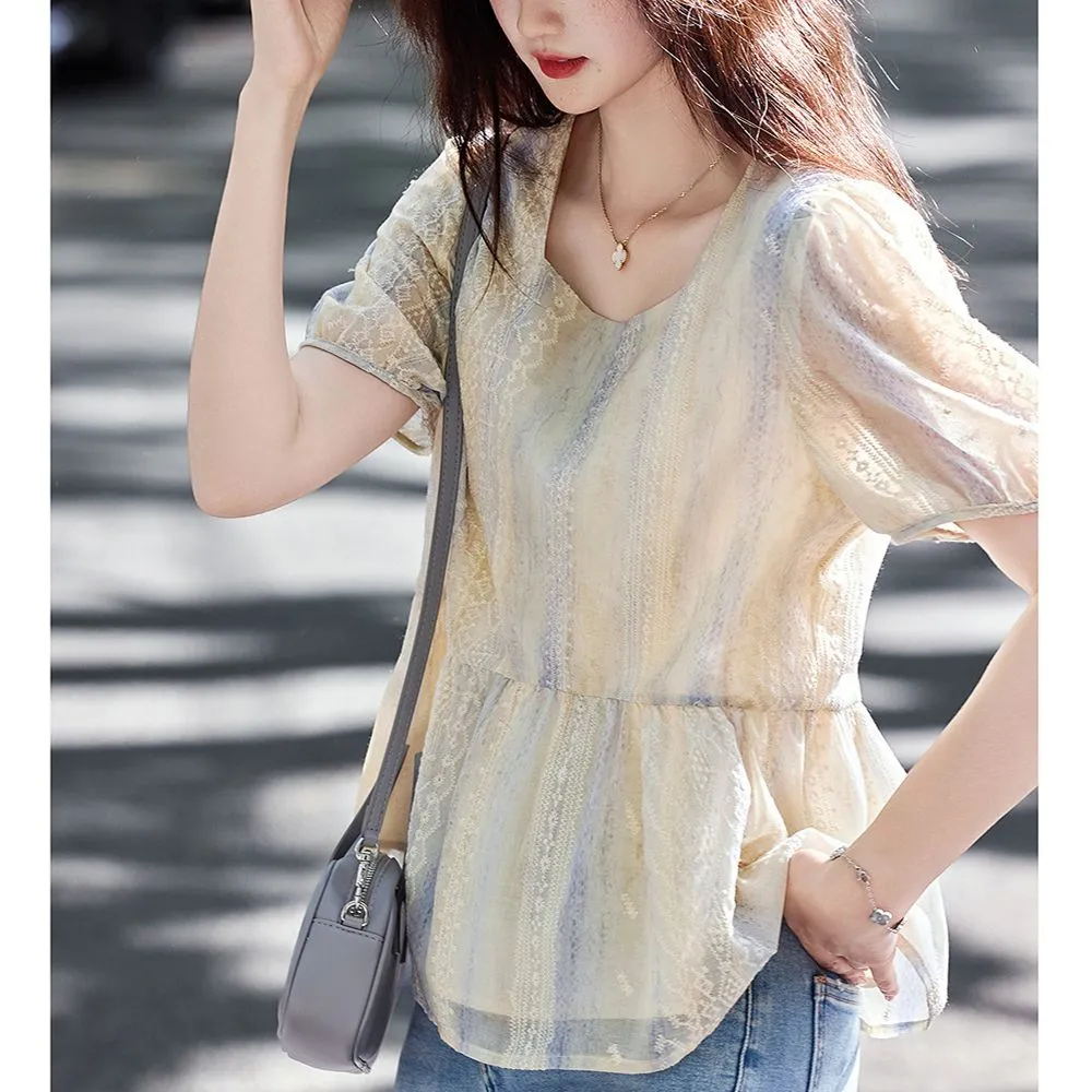 Women Korean Style Loose Puff  - Women Formal Blouses For Evening Wear recension och pris